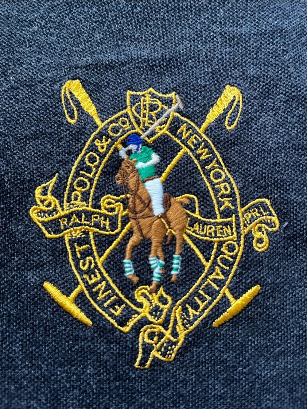 Polo by Ralph Lauren Gray Embroidered Crest Polo Shirt - Men’s Size M